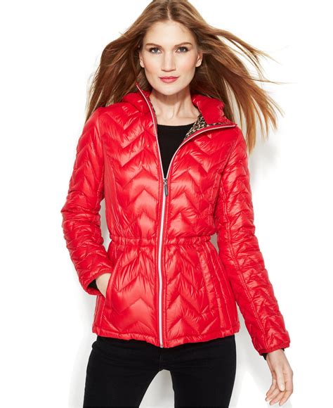 macys michael kors packable dow jacket|Michael Kors leather jacket macy's.